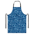 Navy Tiger Stripe Camo Pattern Print Bib Apron With Pocket
