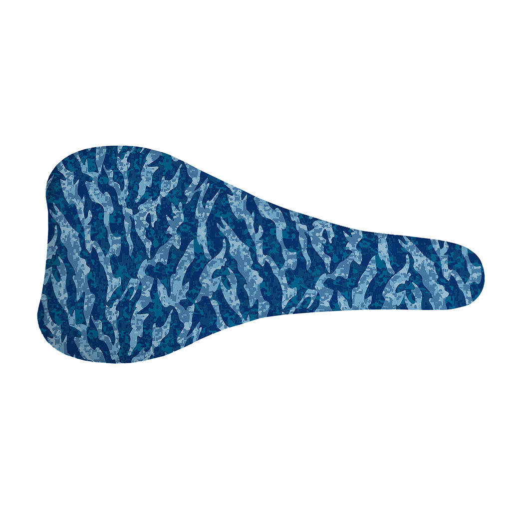 Navy Tiger Stripe Camo Pattern Print Bicycle Seat Cover