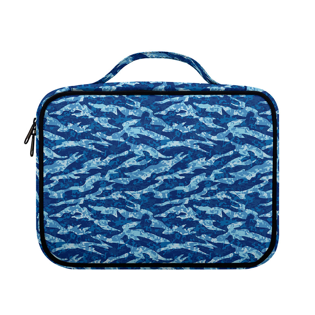 Navy Tiger Stripe Camo Pattern Print Briefcase Bible Bag