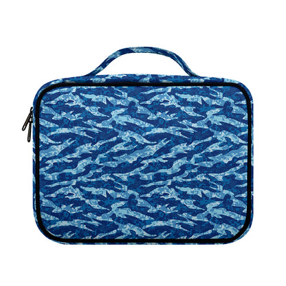 Navy Tiger Stripe Camo Pattern Print Briefcase Bible Bag
