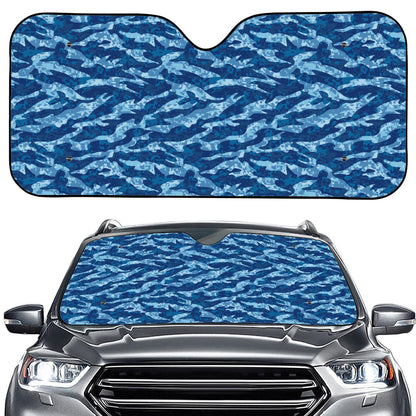 Navy Tiger Stripe Camo Pattern Print Car Windshield Sun Shade