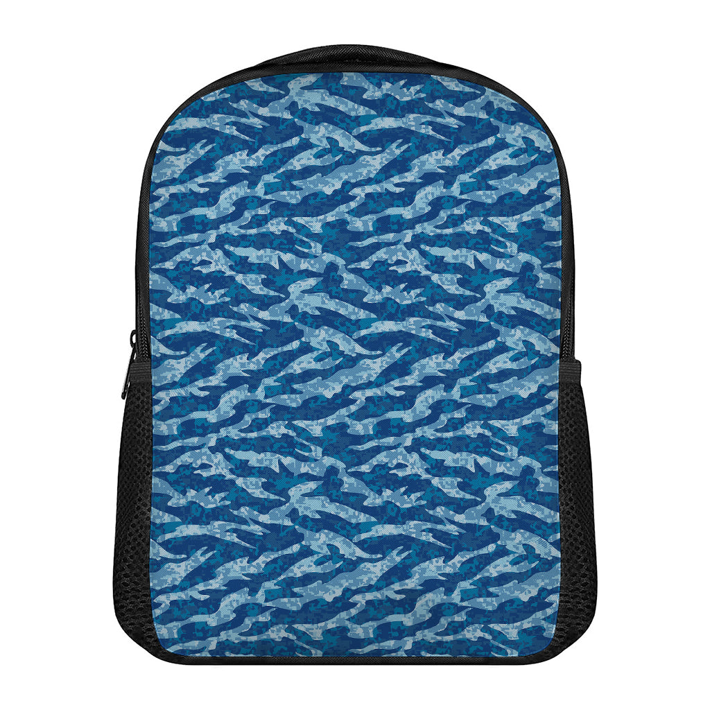 Navy Tiger Stripe Camo Pattern Print Casual Backpack