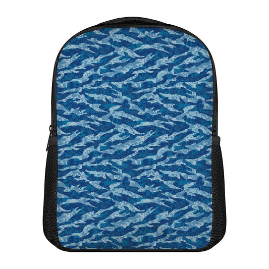 Navy Tiger Stripe Camo Pattern Print Casual Backpack