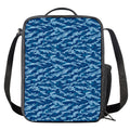 Navy Tiger Stripe Camo Pattern Print Crossbody Lunch Bag