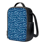 Navy Tiger Stripe Camo Pattern Print Crossbody Lunch Bag