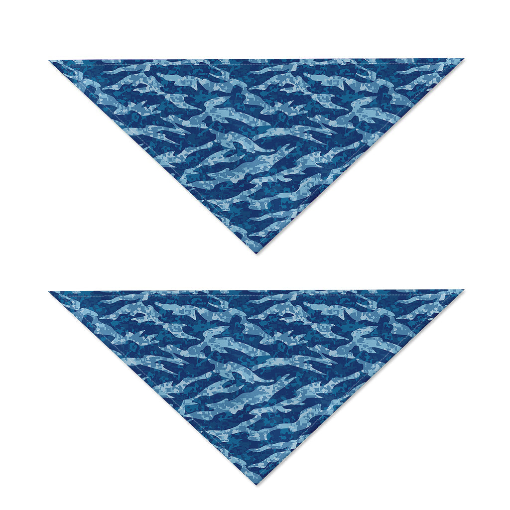 Navy Tiger Stripe Camo Pattern Print Dog Bandana