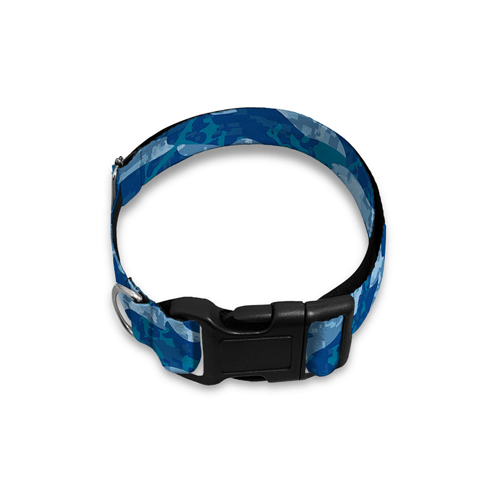 Navy Tiger Stripe Camo Pattern Print Dog Collar