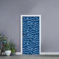 Navy Tiger Stripe Camo Pattern Print Door Sticker