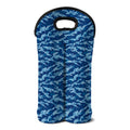 Navy Tiger Stripe Camo Pattern Print Double Neoprene Wine Tote