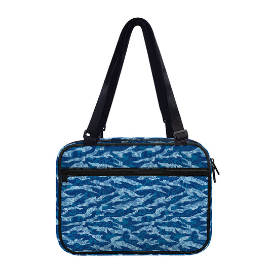 Navy Tiger Stripe Camo Pattern Print Double Strap Bible Bag