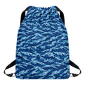 Navy Tiger Stripe Camo Pattern Print Drawstring Backpack