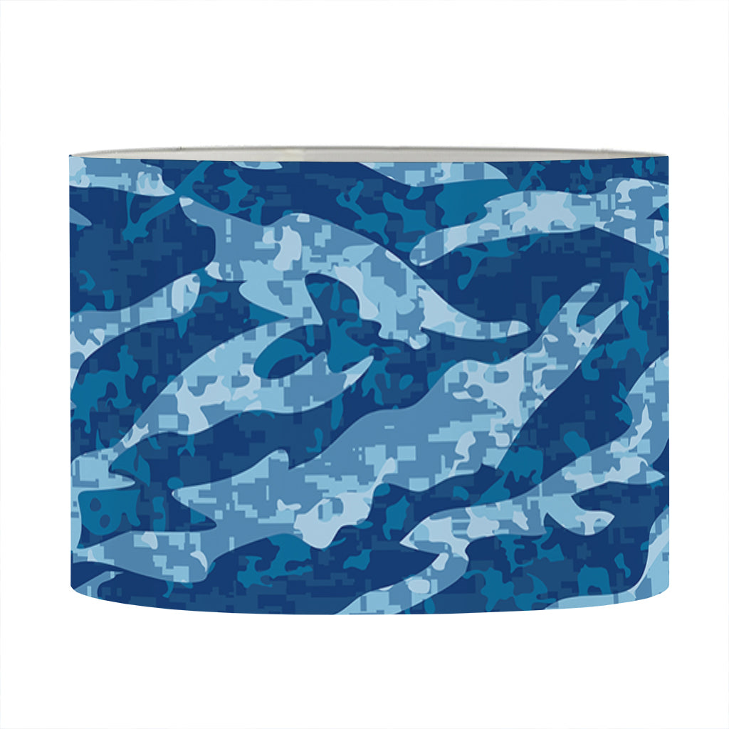 Navy Tiger Stripe Camo Pattern Print Drum Lamp Shade