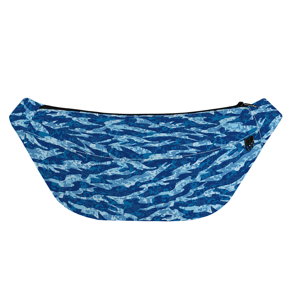 Navy Tiger Stripe Camo Pattern Print Fanny Pack