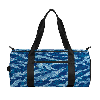 Navy Tiger Stripe Camo Pattern Print Gym Bag