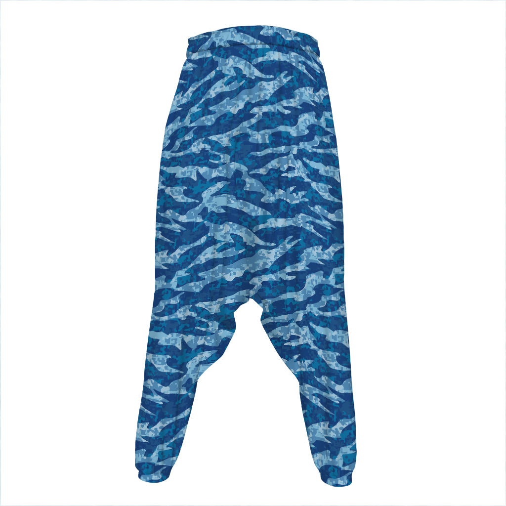 Navy Tiger Stripe Camo Pattern Print Hammer Pants