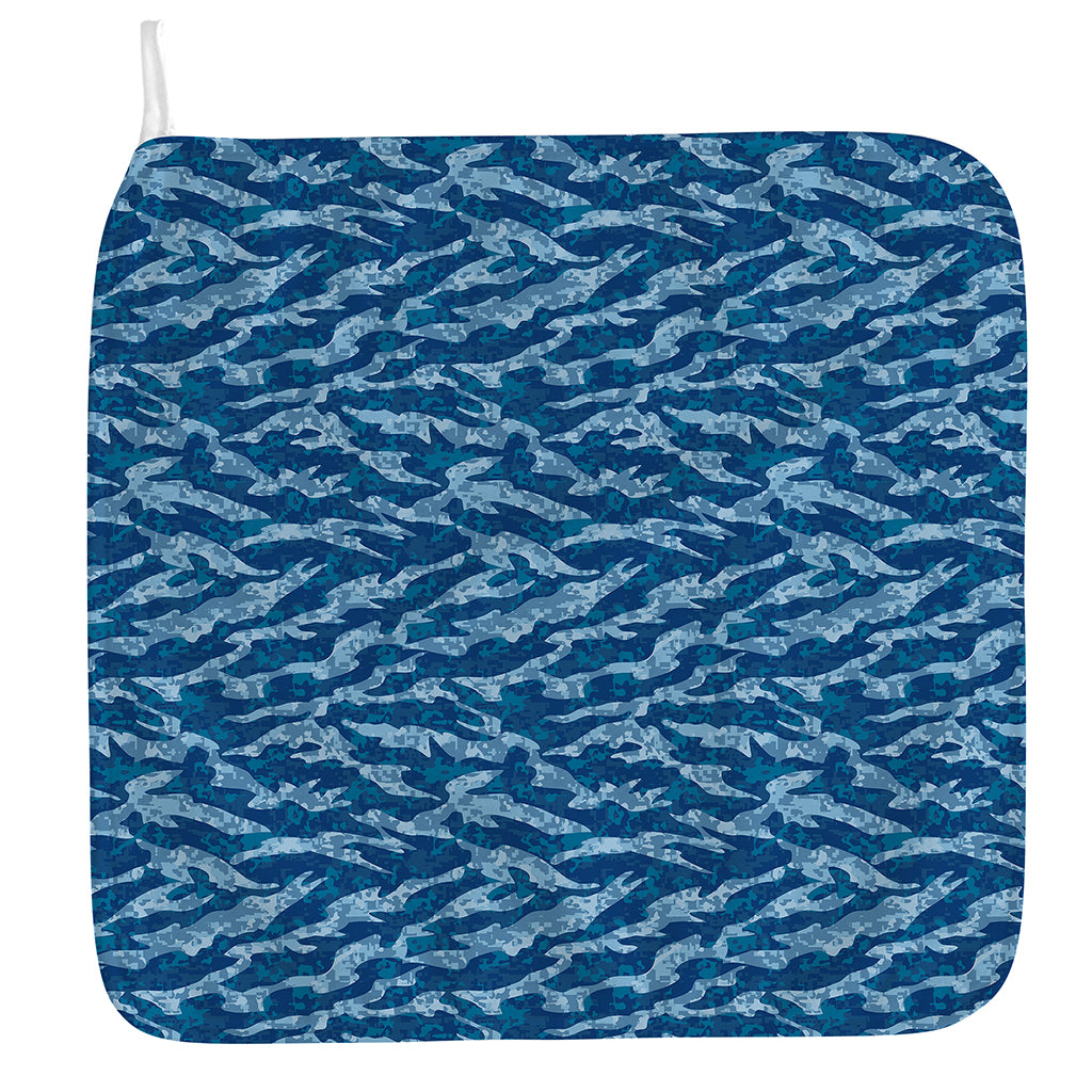 Navy Tiger Stripe Camo Pattern Print Hand Towel
