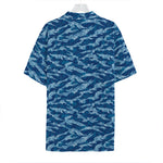 Navy Tiger Stripe Camo Pattern Print Hawaiian Shirt
