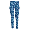 Navy Tiger Stripe Camo Pattern Print High-Waisted Pocket Leggings