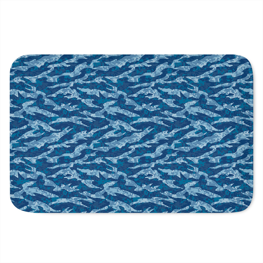Navy Tiger Stripe Camo Pattern Print Indoor Door Mat