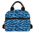 Navy Tiger Stripe Camo Pattern Print Insulated Lunch Bag