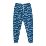 Navy Tiger Stripe Camo Pattern Print Jogger Pants