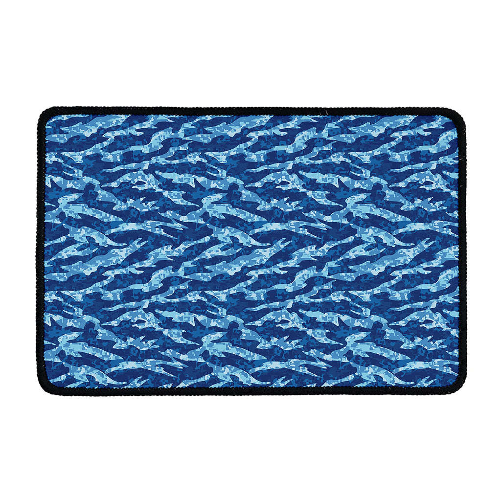 Navy Tiger Stripe Camo Pattern Print Kitchen Mat