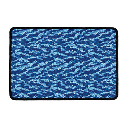 Navy Tiger Stripe Camo Pattern Print Kitchen Mat