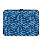 Navy Tiger Stripe Camo Pattern Print Laptop Sleeve