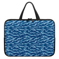 Navy Tiger Stripe Camo Pattern Print Laptop Sleeve With Handle