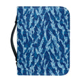 Navy Tiger Stripe Camo Pattern Print Leather Bible Cover