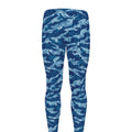 Navy Tiger Stripe Camo Pattern Print Men's Leggings