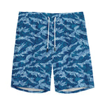 Navy Tiger Stripe Camo Pattern Print Men's Sports Shorts