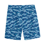 Navy Tiger Stripe Camo Pattern Print Men's Sports Shorts