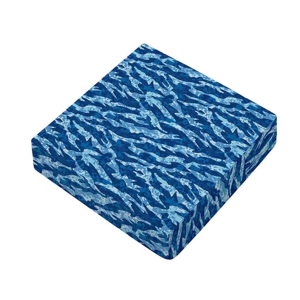 Navy Tiger Stripe Camo Pattern Print Outdoor Seat Cushion Cover