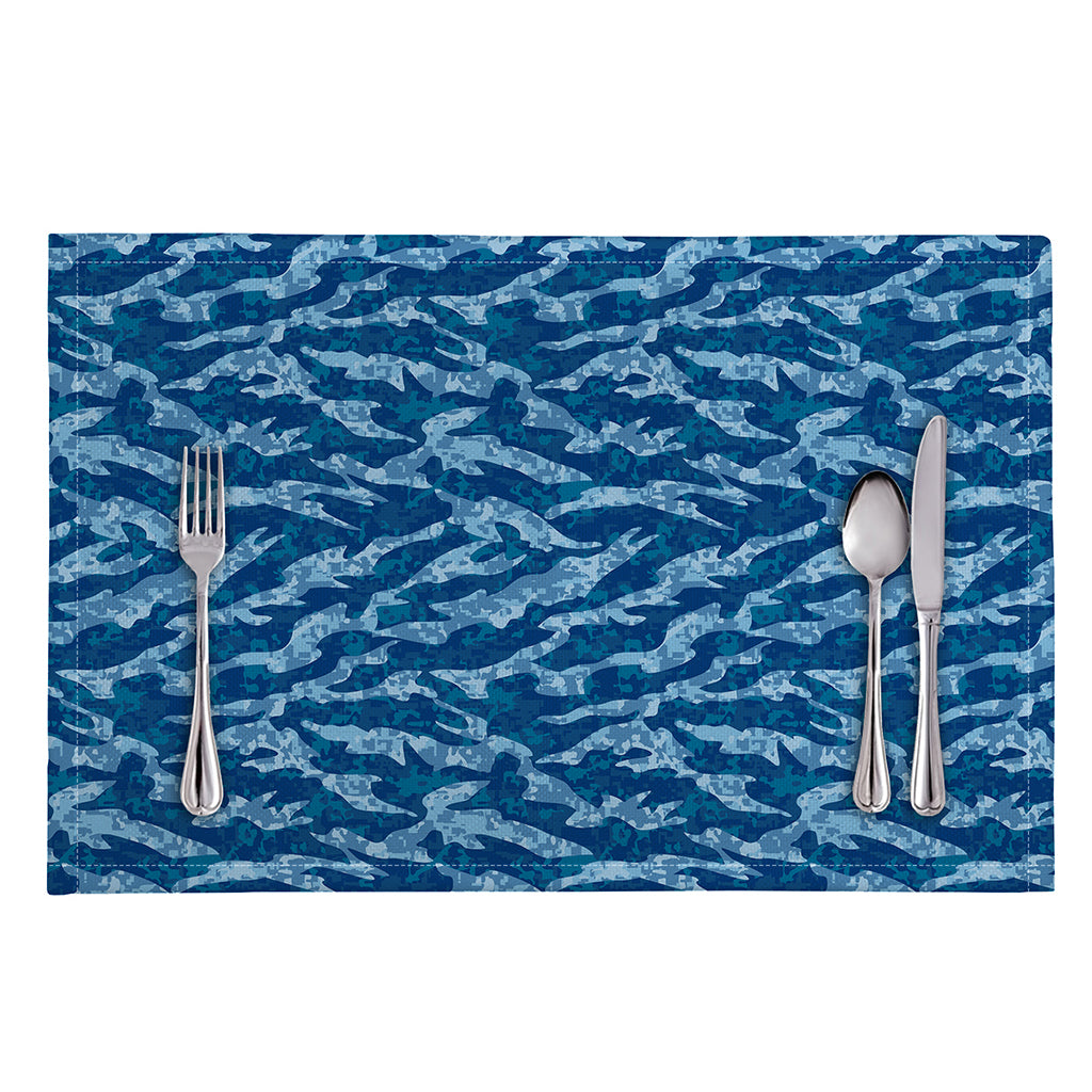 Navy Tiger Stripe Camo Pattern Print Placemat