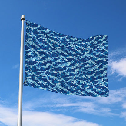 Navy Tiger Stripe Camo Pattern Print Polyester Flag