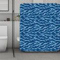Navy Tiger Stripe Camo Pattern Print Polyester Shower Curtain