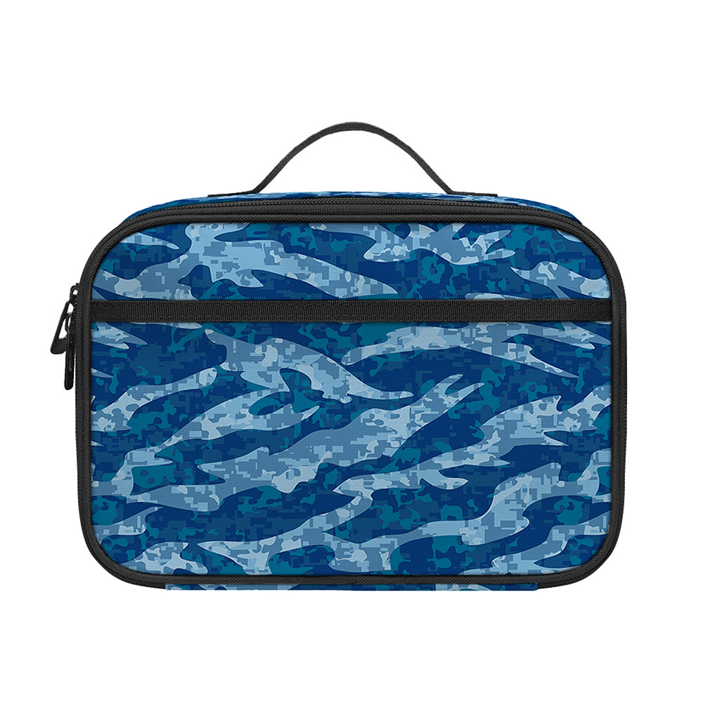 Navy Tiger Stripe Camo Pattern Print Portable Lunch Bag