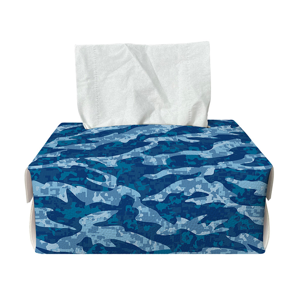 Navy Tiger Stripe Camo Pattern Print Rectangle Tissue Box Cover