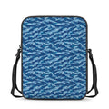 Navy Tiger Stripe Camo Pattern Print Rectangular Crossbody Bag