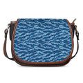 Navy Tiger Stripe Camo Pattern Print Saddle Bag
