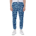 Navy Tiger Stripe Camo Pattern Print Joggers