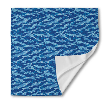 Navy Tiger Stripe Camo Pattern Print Silk Bandana