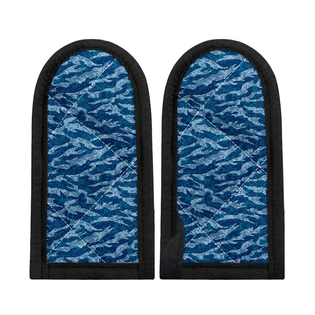Navy Tiger Stripe Camo Pattern Print Skillet Handle Cover
