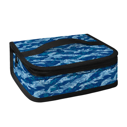 Navy Tiger Stripe Camo Pattern Print Small Lunch Bag