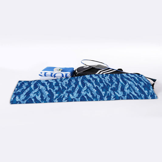 Navy Tiger Stripe Camo Pattern Print Sports Towel
