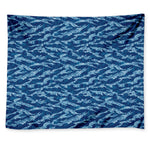 Navy Tiger Stripe Camo Pattern Print Tapestry