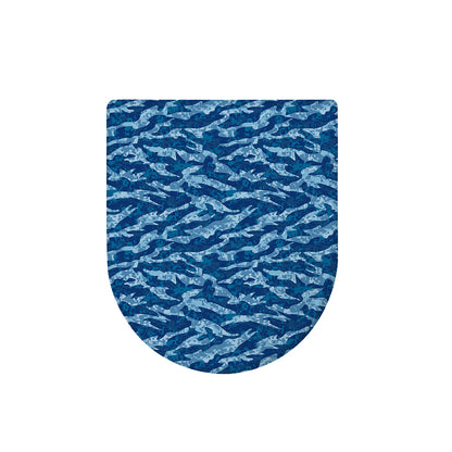 Navy Tiger Stripe Camo Pattern Print Toilet Lid Cover