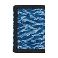 Navy Tiger Stripe Camo Pattern Print Trifold Wallet