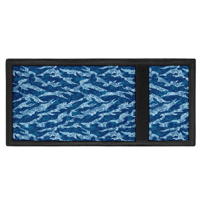 Navy Tiger Stripe Camo Pattern Print Trifold Wallet